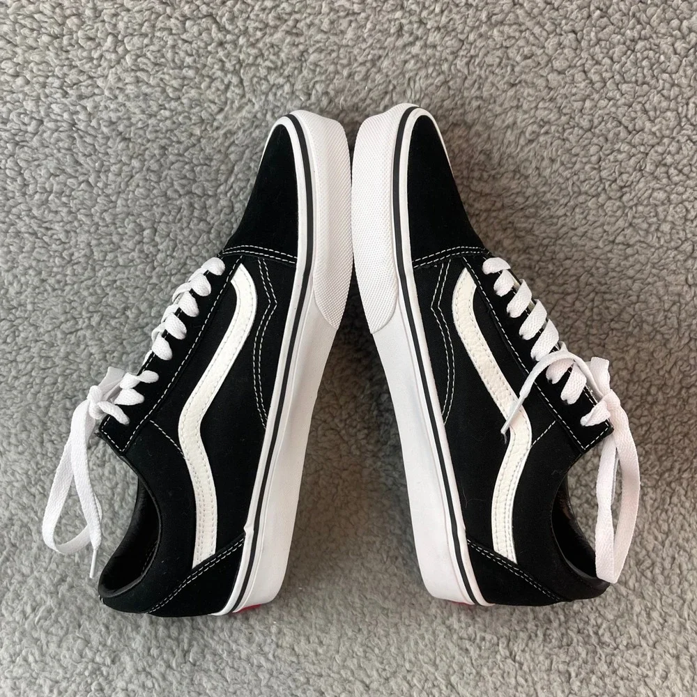 NEW Vans Old Skool Womens size 8.5 Black White Suede Canvas Skate Casual Shoes - Picture 8 of 9